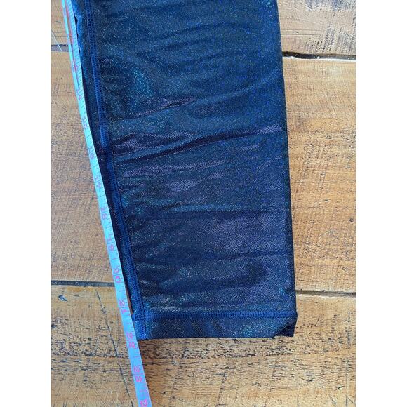 Womens Zyia‎ Active Metallica Navy Blue Sparkly Cropped Workout Leggings 12 - Picture 3 of 7